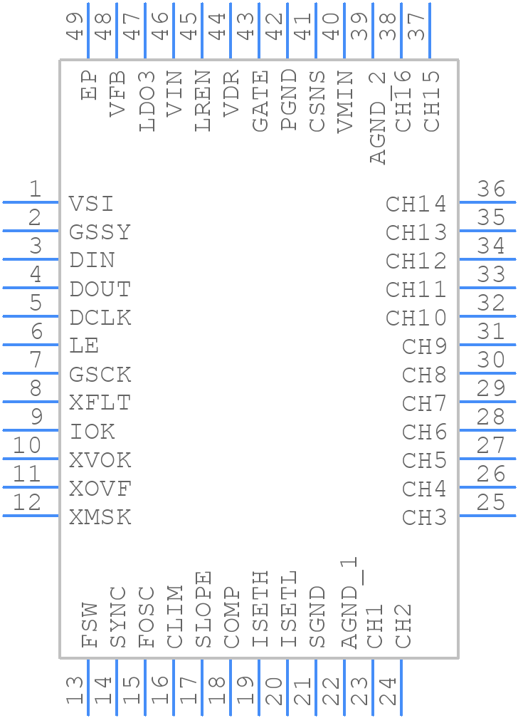 LED7708 - STMicroelectronics - PCB symbol