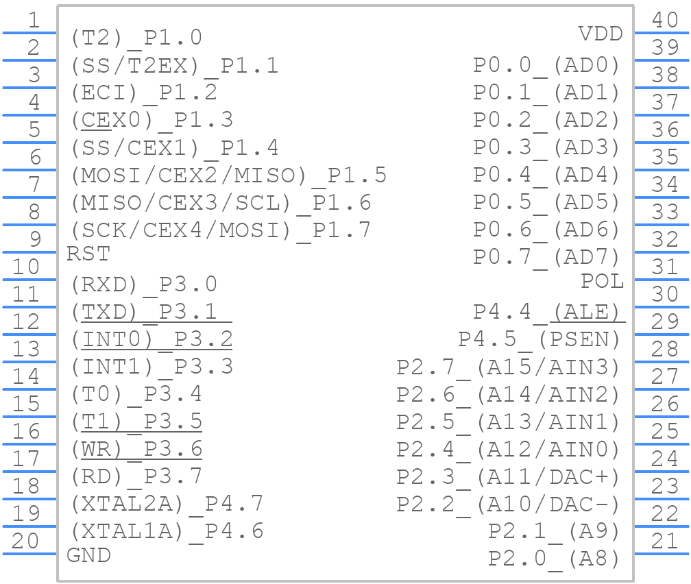 AT89LP51ED2-20PU - Microchip - PCB symbol