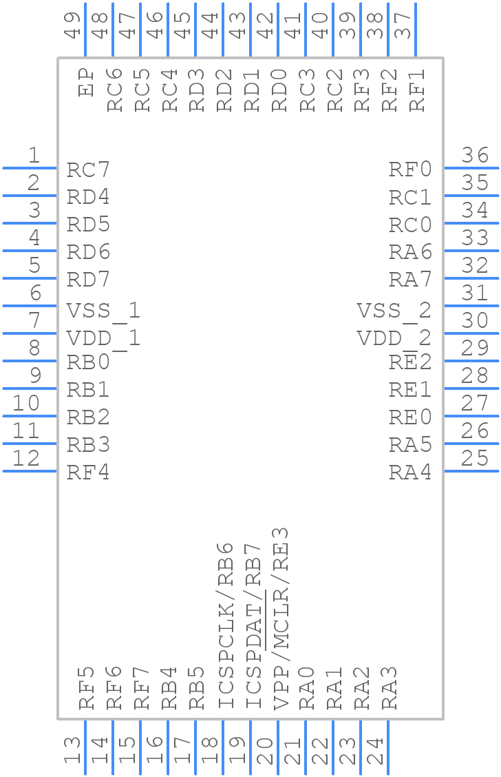 PIC18LF55K42-I/MV - Microchip - PCB symbol