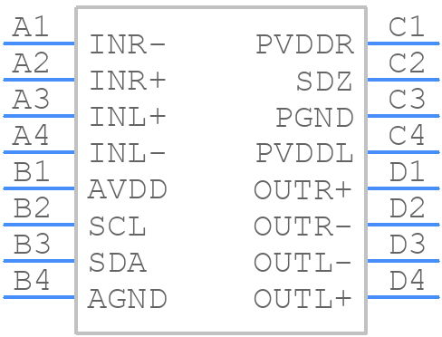 TPA2016D2YZHT - Texas Instruments - PCB symbol