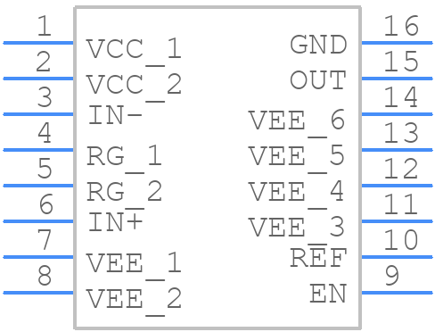 MAX4445ESE+T - Analog Devices - PCB symbol