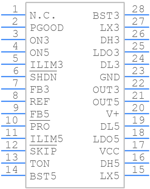 MAX8734AEEI+ - Analog Devices - PCB symbol