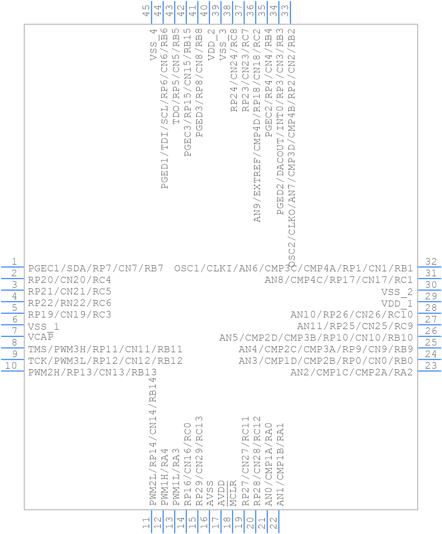 DSPIC33FJ16GS504-I/TL - Microchip - PCB symbol