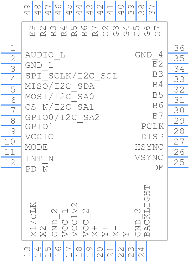 FT800Q-R - Bridgetek Pte Ltd. - PCB symbol
