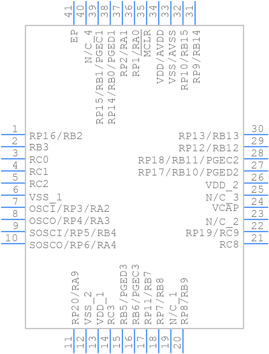 PIC32MM0064GPL036T-I/MV - Microchip - PCB symbol