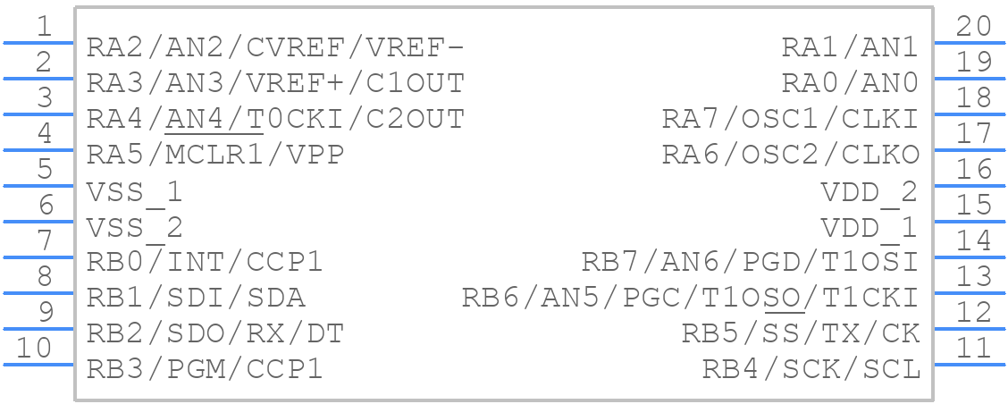 PIC16F88T-I/SS - Microchip - PCB symbol