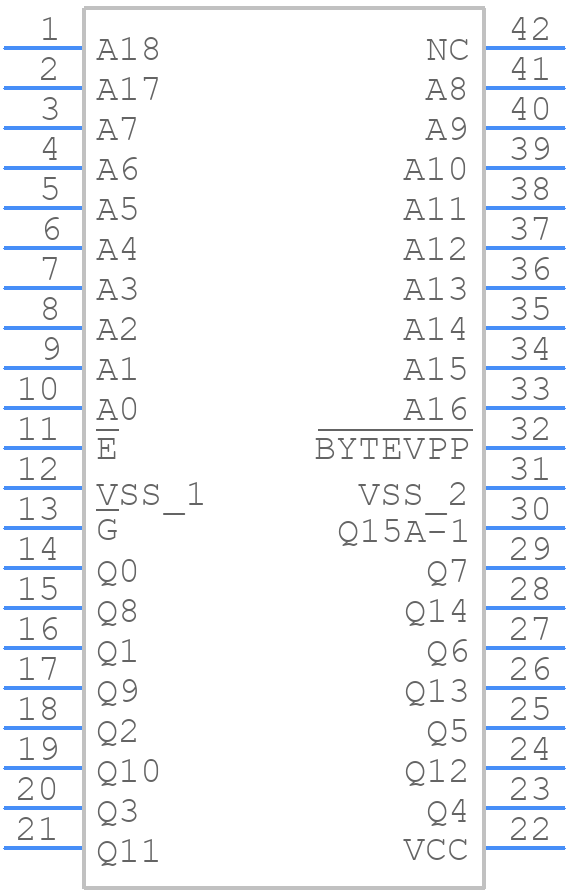 M27C800-100F1 - STMicroelectronics - PCB symbol