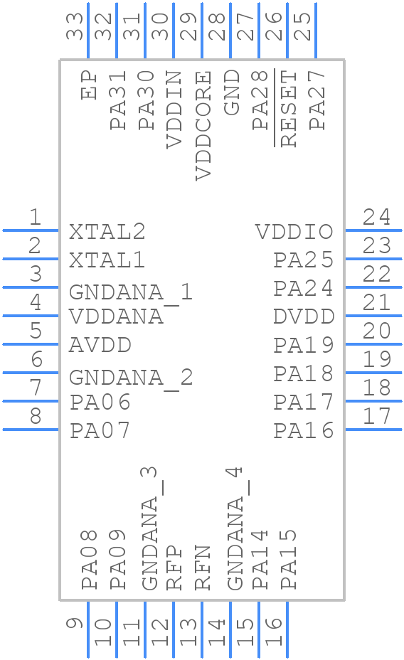 ATSAMR21E19A-MFT - Microchip - PCB symbol
