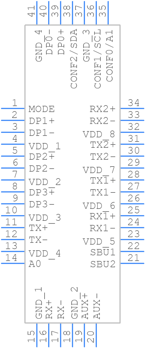 PI3USB30532ZLE - Diodes Incorporated - PCB symbol