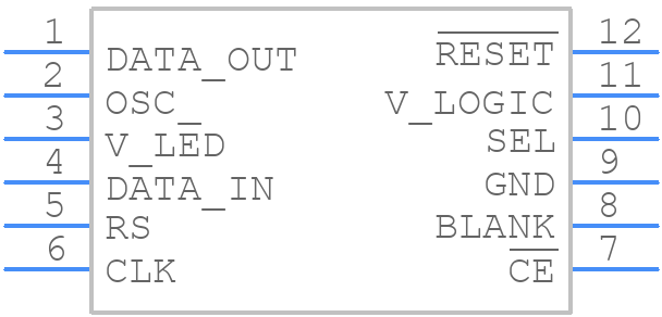 HCMS-3906 - Avago Technologies - PCB symbol