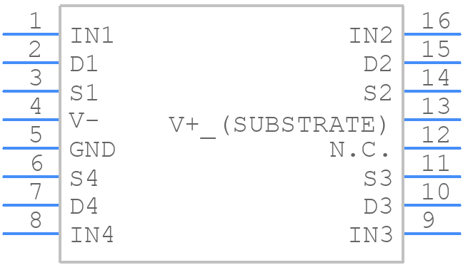 DG309CJ+ - Analog Devices - PCB symbol