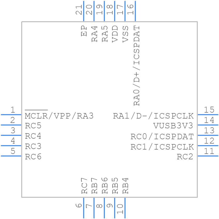 PIC16LF1459-I/GZ - Microchip - PCB symbol
