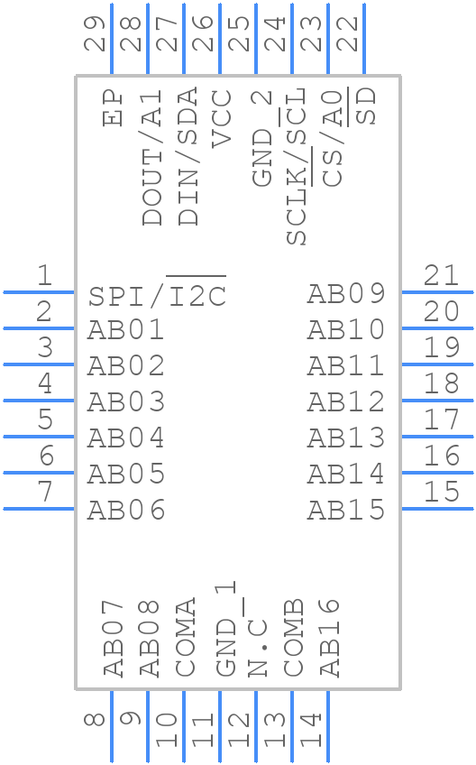 MAX14661ETI+ - Analog Devices - PCB symbol