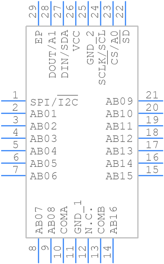MAX14661ETI+T - Analog Devices - PCB symbol