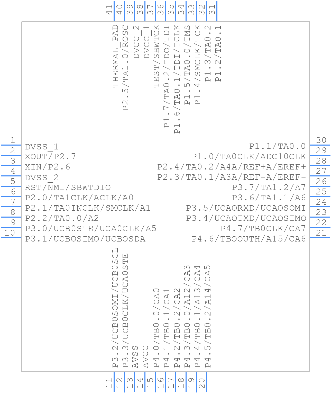 MSP430G2855IRHA40R - Texas Instruments - PCB symbol