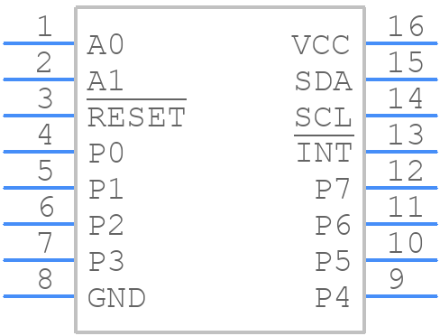 PCA9538DBQR - Texas Instruments - PCB symbol