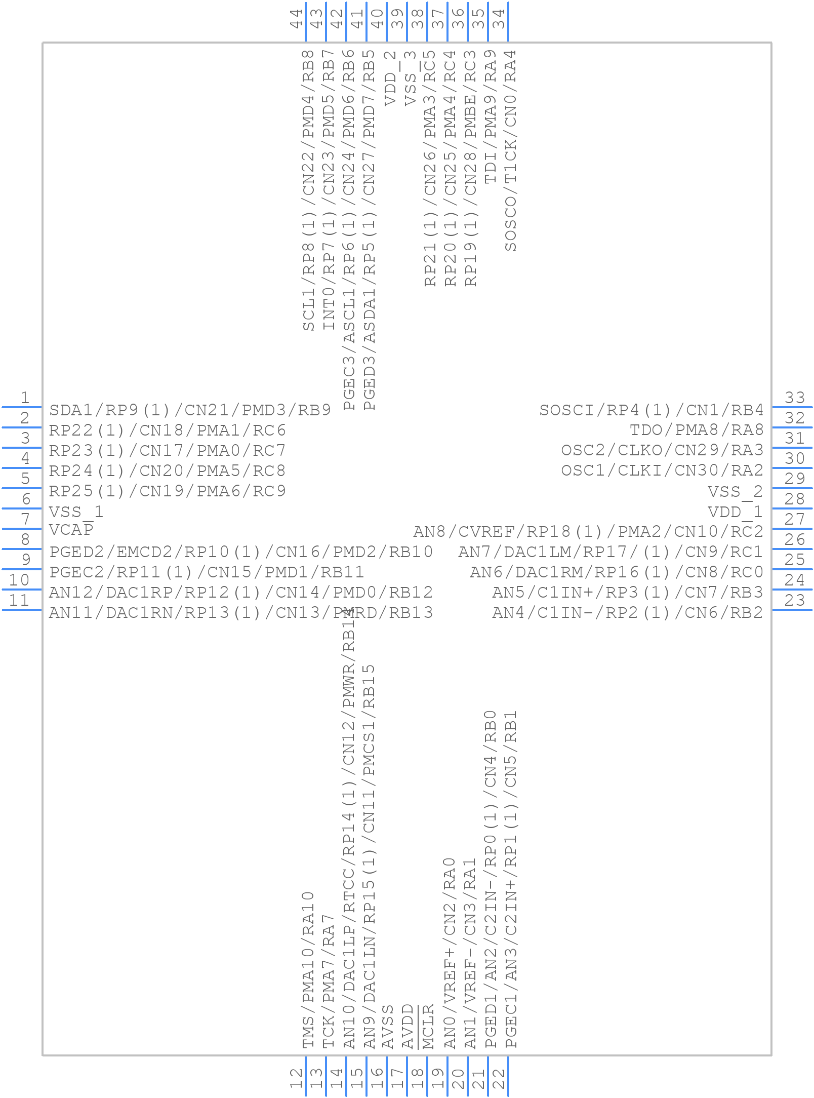 DSPIC33FJ128GP804-H/PT - Microchip - PCB symbol
