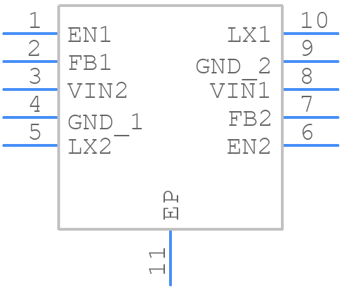 PAM2308BYMAA - Diodes Incorporated - PCB symbol