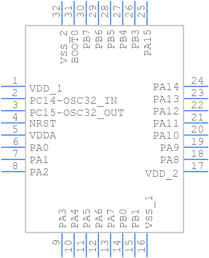 STM32L052K8T7 - STMicroelectronics - PCB symbol