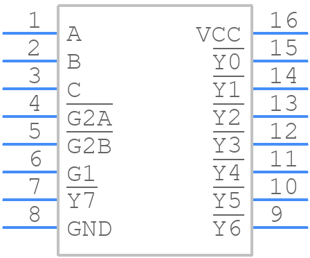 TC74HC138AP - Toshiba - PCB symbol