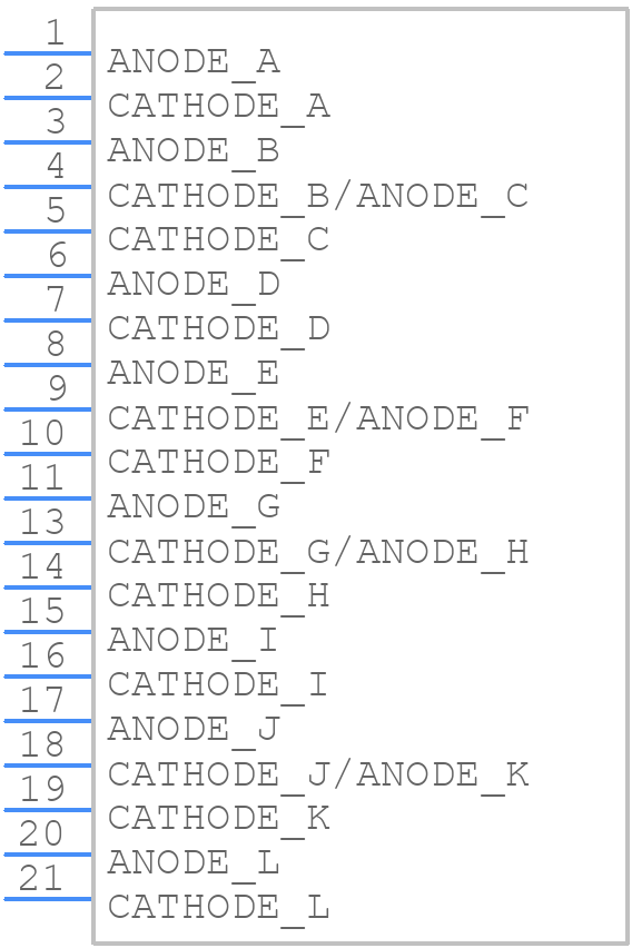 DD12GWB - Kingbright - PCB symbol