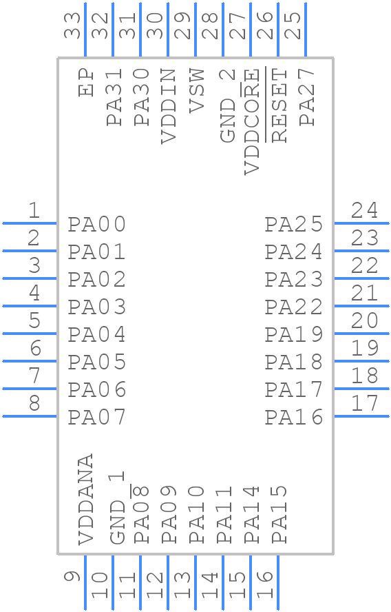 ATSAML21E15B-MNT - Microchip - PCB symbol