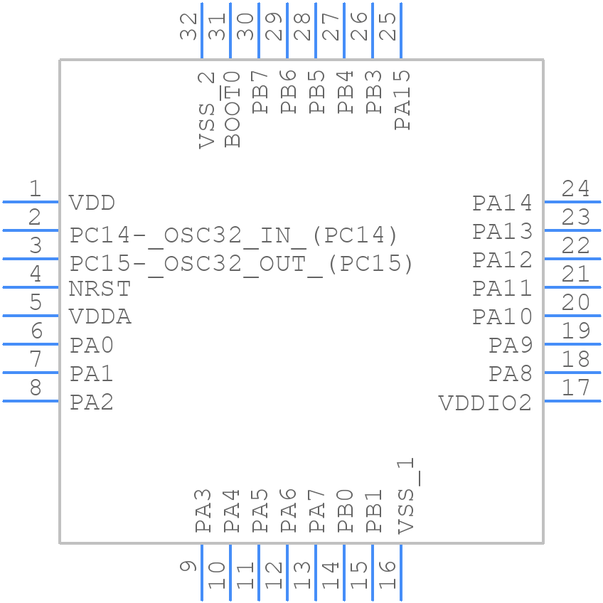 STM32L071KBT6 - STMicroelectronics - PCB symbol