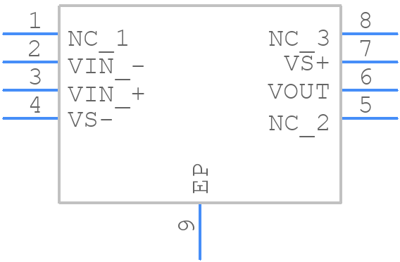 THS3061DGN - Texas Instruments - PCB symbol