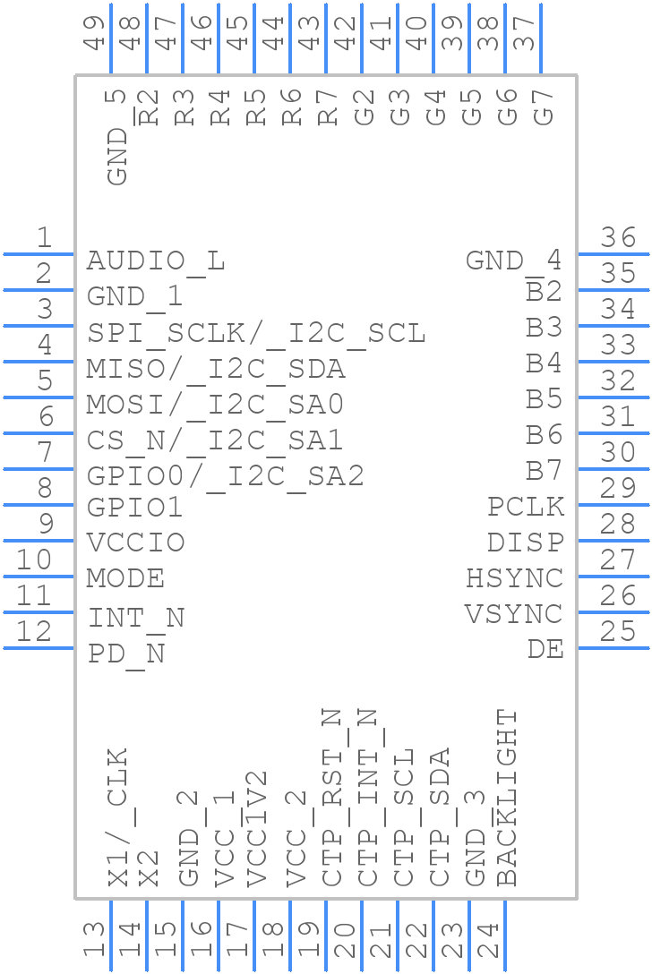 FT801Q-R - Bridgetek Pte Ltd. - PCB symbol