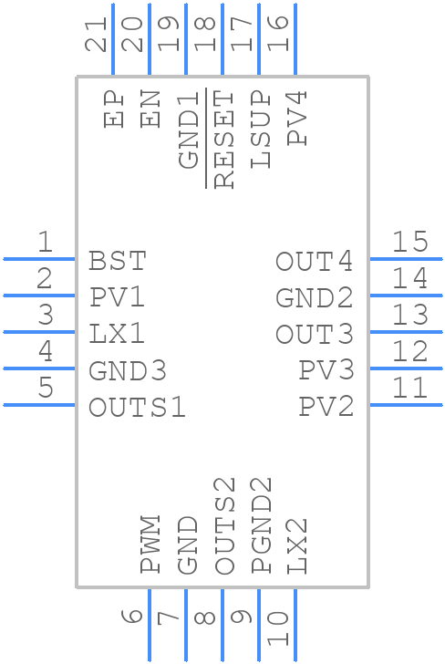 MAX16922ATPO/V+T - Analog Devices - PCB symbol