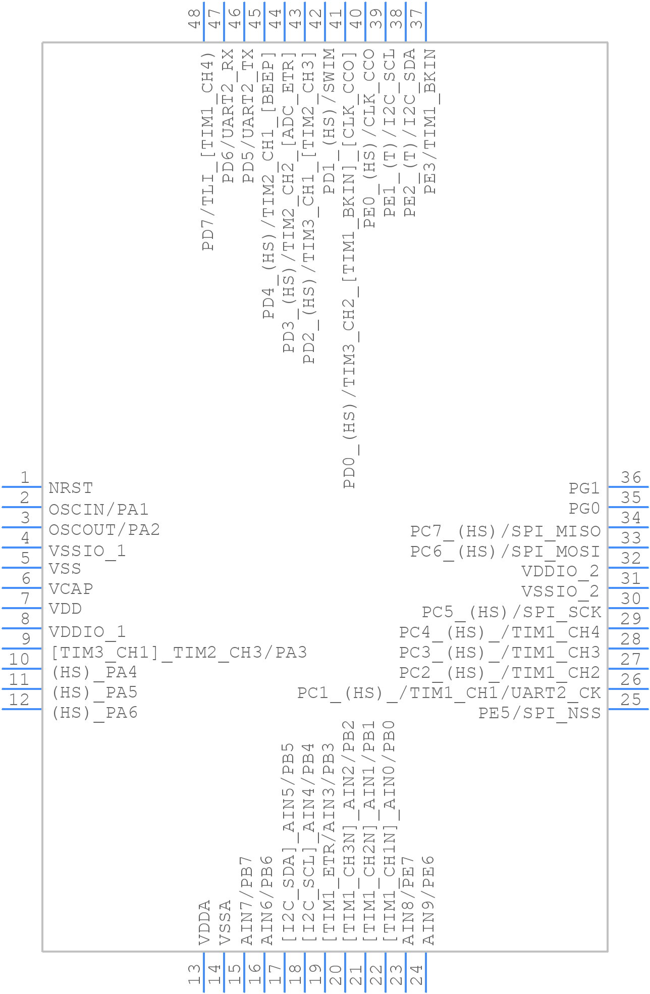 STM8S005C6T6TR - STMicroelectronics - PCB symbol
