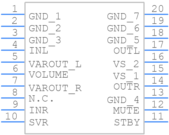TDA7496L - STMicroelectronics - PCB symbol