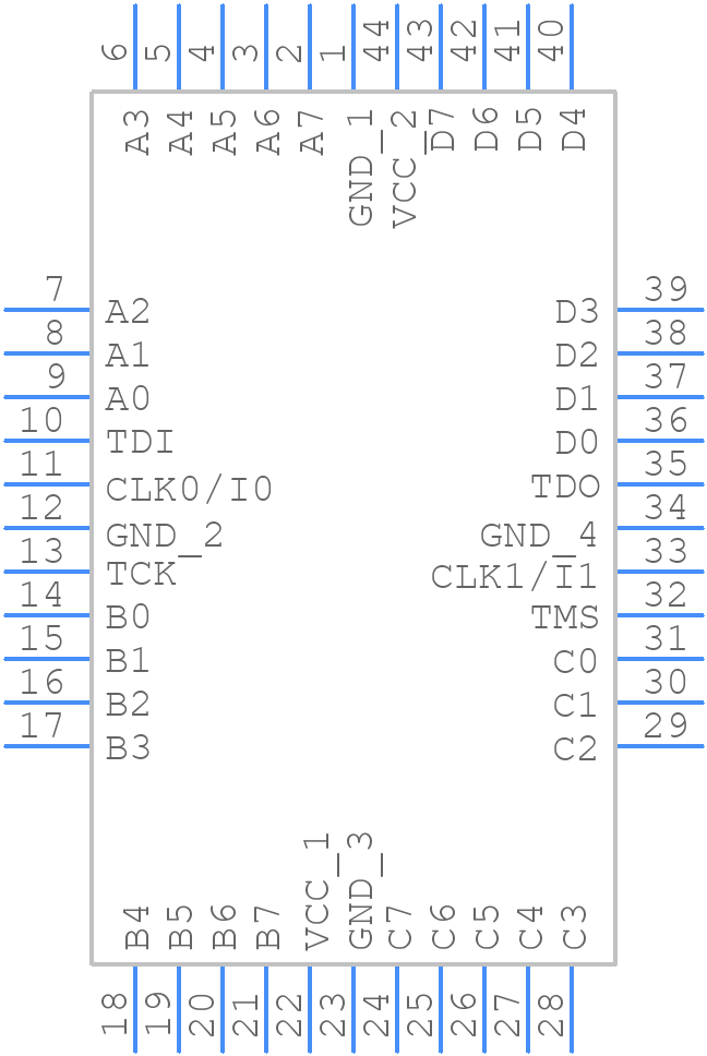 M4A5-64/32-12JNI - Lattice Semiconductor - PCB symbol