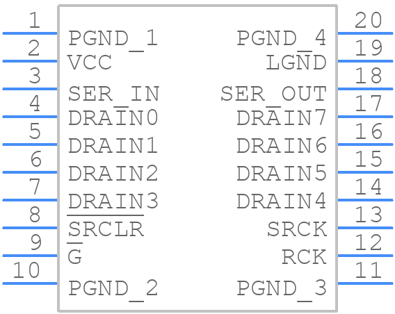 TPIC6596DWRG4 - Texas Instruments - PCB symbol