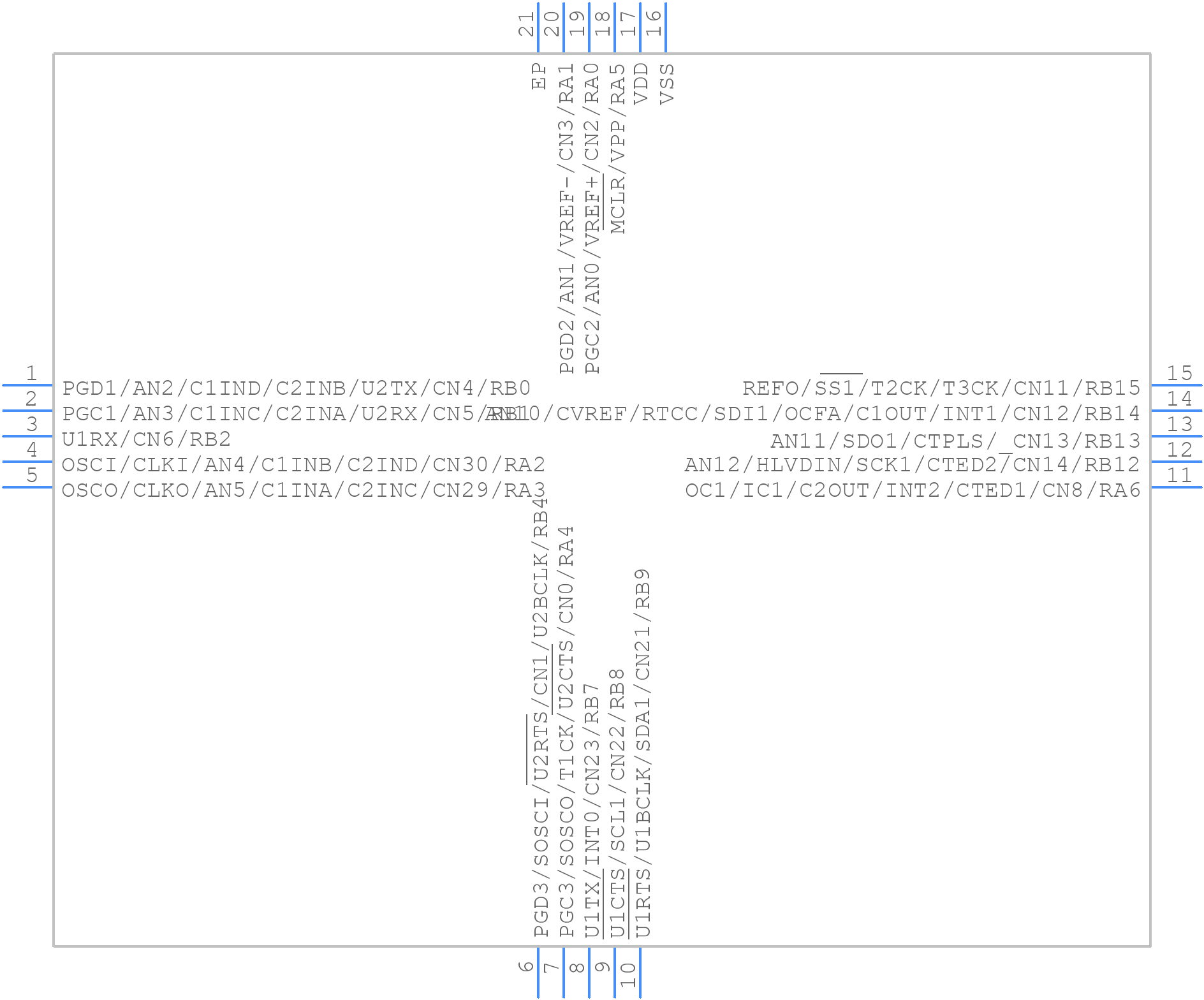 PIC24F16KA101T-I/MQ - Microchip - PCB symbol
