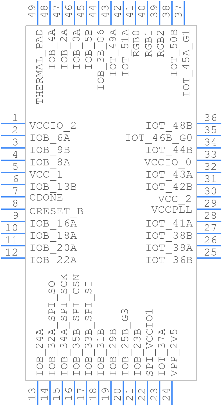 ICE5LP2K-SG48ITR50 - Lattice Semiconductor - PCB symbol