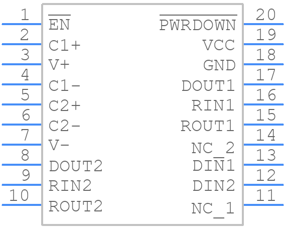 MAX3222CDBE4 - Texas Instruments - PCB symbol