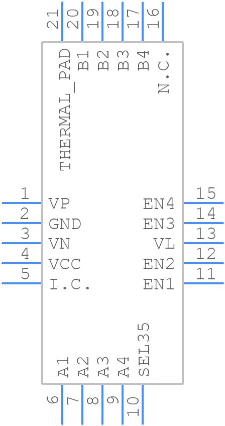 MAX14777GTP+ - Analog Devices - PCB symbol