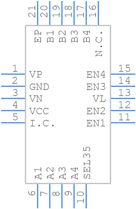 MAX14777GTP+T - Analog Devices - PCB symbol