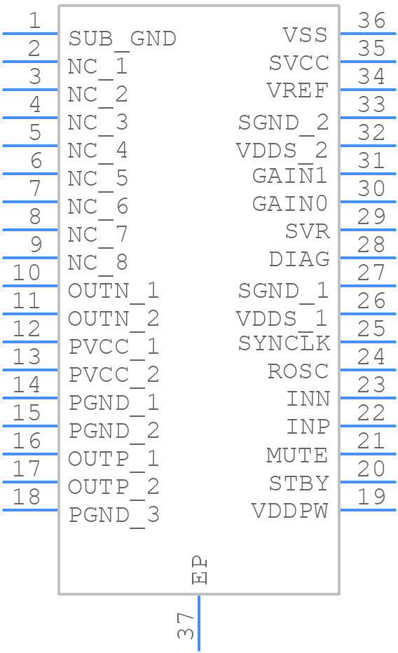 TDA7491MV13TR - STMicroelectronics - PCB symbol