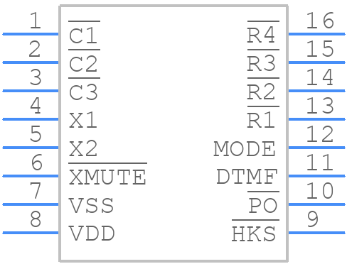 HT9302G - Holtek - PCB symbol