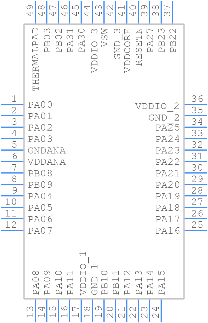 ATSAMD51G19A-MUT - Microchip - PCB symbol