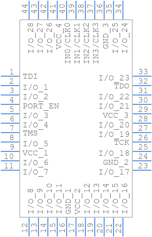 XCR3032XL-7VQ44C - AMD - PCB symbol