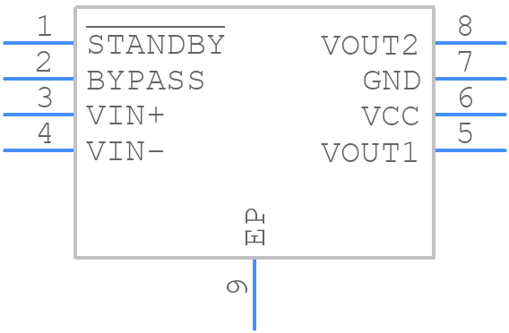 TS4990IQT - STMicroelectronics - PCB symbol