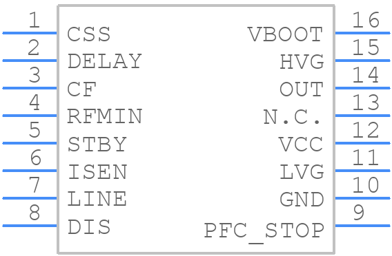 L6599DTR - STMicroelectronics - PCB symbol
