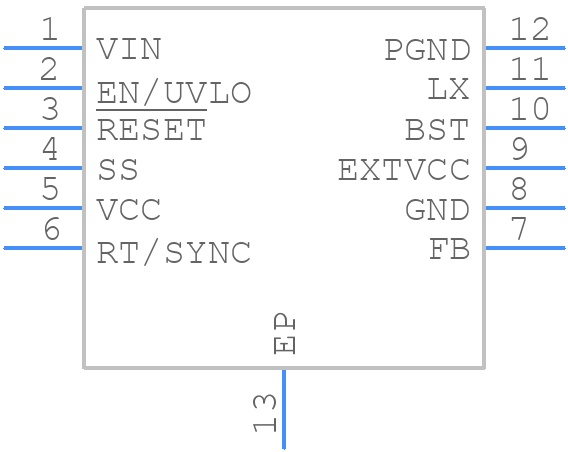 MAX17575ATC+ - Analog Devices - PCB symbol