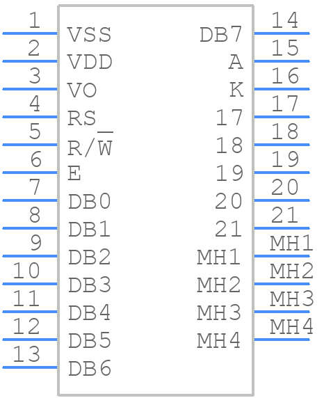 LCM-S01601DSR - Lumex - PCB symbol