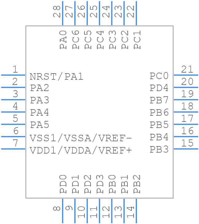 STM8L151G4U3 - STMicroelectronics - PCB symbol