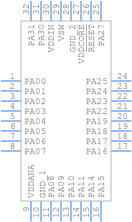 ATSAML21E16B-ANT - Microchip - PCB symbol
