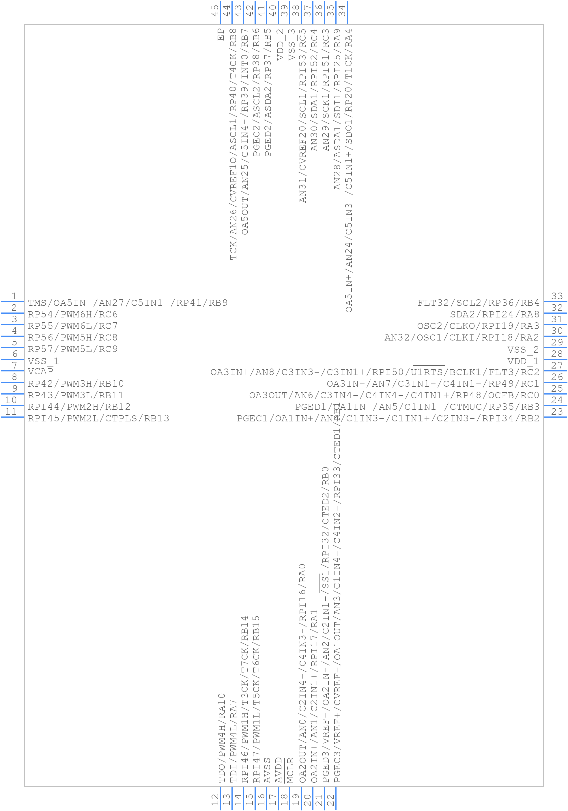 DSPIC33EP512GM604-E/ML - Microchip - PCB symbol